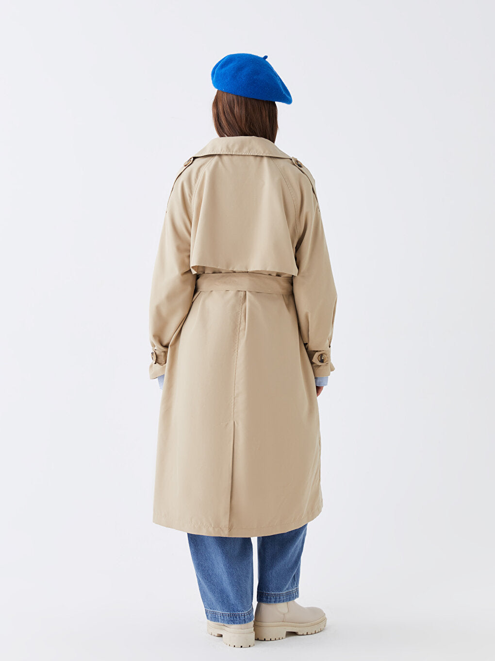 Jacket Collar Plain Oversize Women's Trench Coat