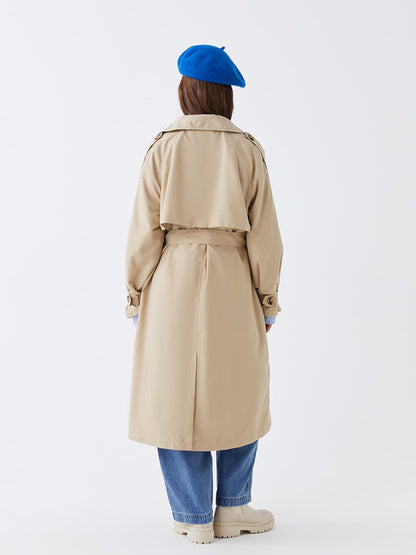 Jacket Collar Plain Oversize Women's Trench Coat