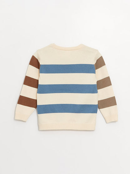 Crew Neck Striped Baby Boy Knitwear Sweater