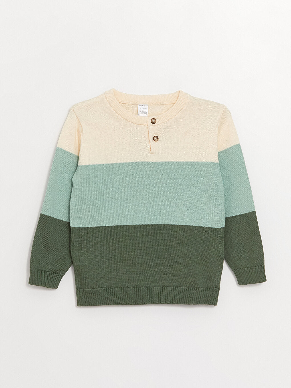 Crew Neck Long Sleeve Color Block Baby Boy Knitwear Sweater