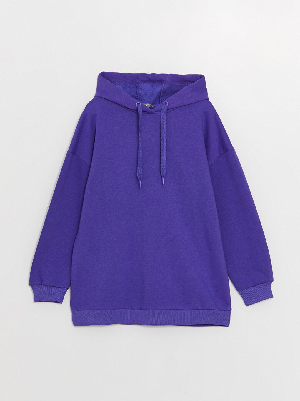 Hooded Plain Long Sleeve Women's Sweatshirt Tunic