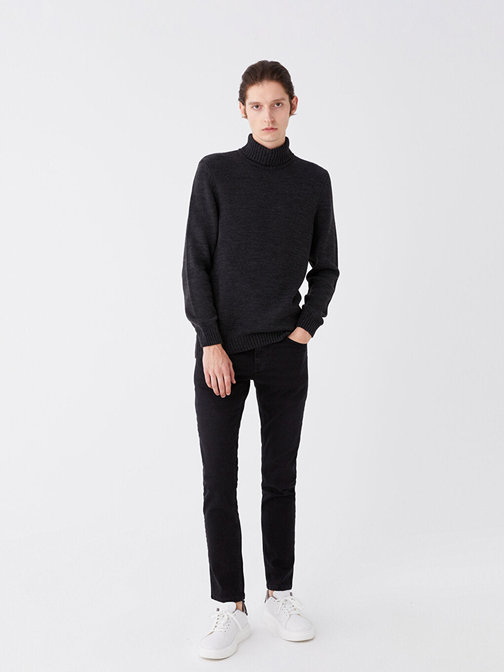 Turtleneck Long Sleeve Men's Knitwear Sweater