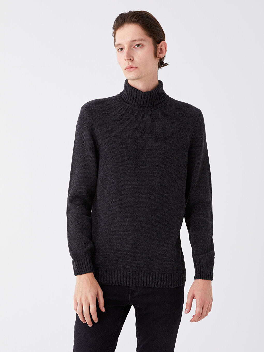 Turtleneck Long Sleeve Men's Knitwear Sweater