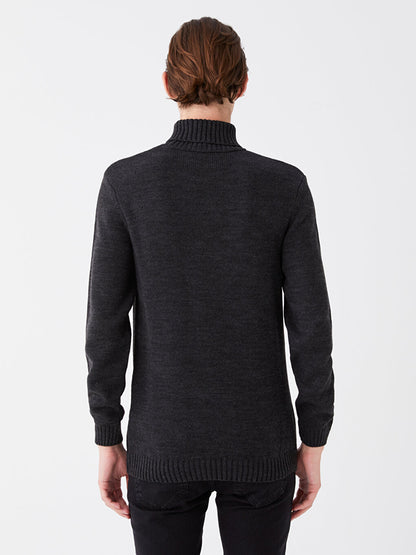 Turtleneck Long Sleeve Men's Knitwear Sweater