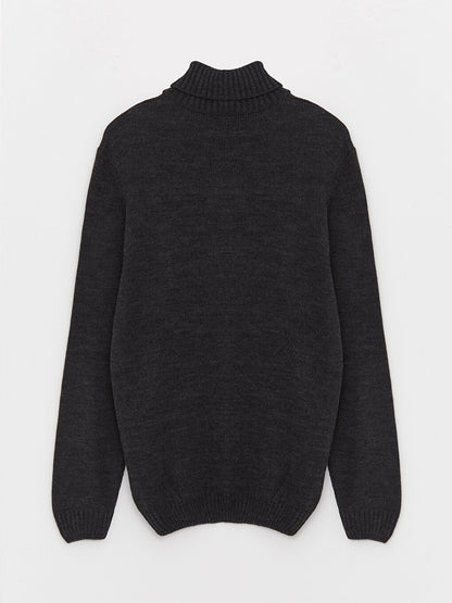 Turtleneck Long Sleeve Men's Knitwear Sweater