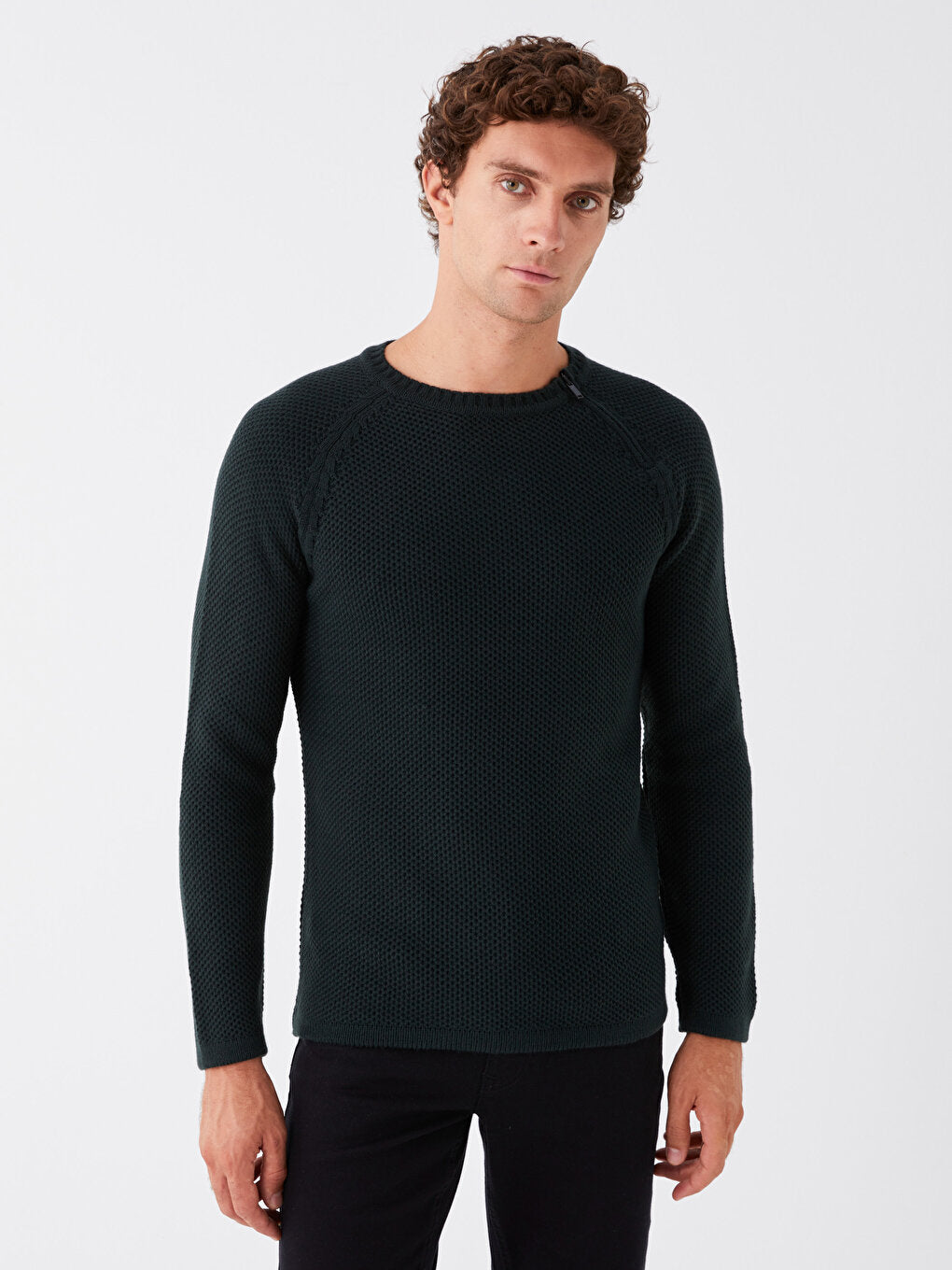 Crew Neck Long Sleeve Men's Knitwear Sweater