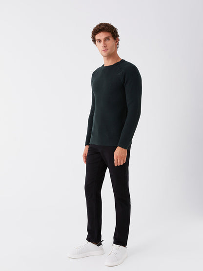 Crew Neck Long Sleeve Men's Knitwear Sweater