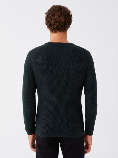 Crew Neck Long Sleeve Men's Knitwear Sweater