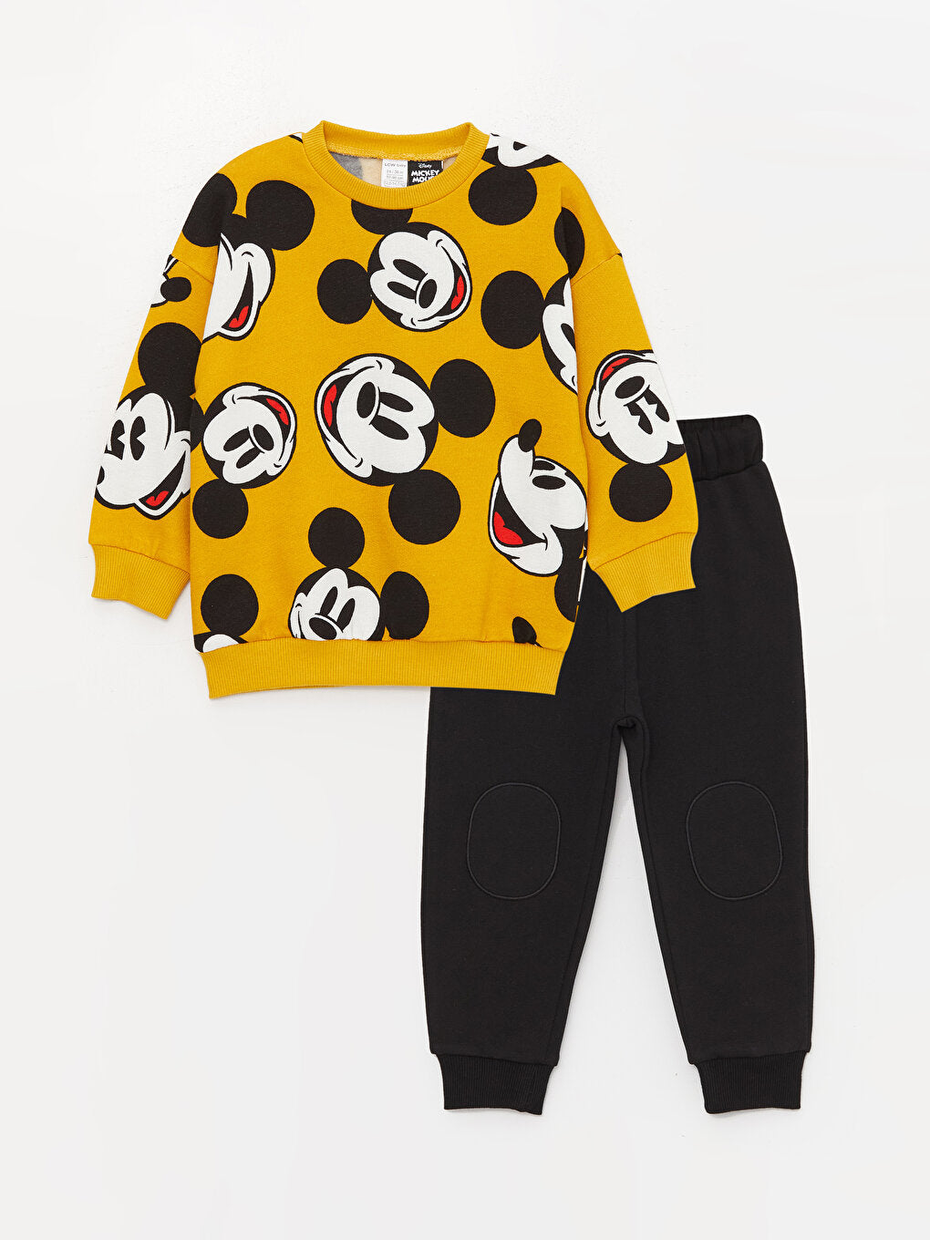 Crew Neck Mickey Mouse Printed Baby Boy Pants and Sweatshirt Set 2-Piece