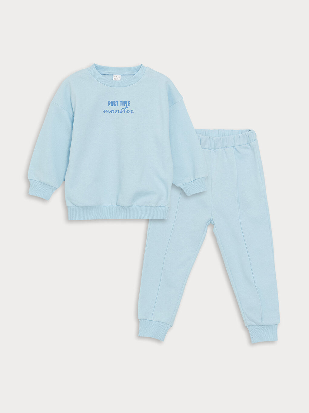 Crew Neck Long Sleeve Printed Baby Boy Sweatshirt and Sweatpants 2-Piece Set