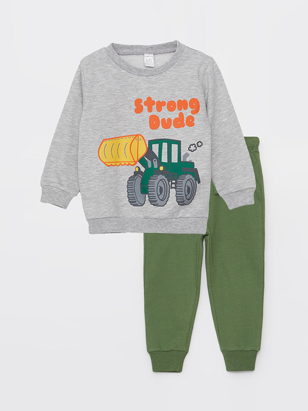 Crew Neck Long Sleeve Printed Baby Boy Sweatshirt and Sweatpants 2-Piece Set