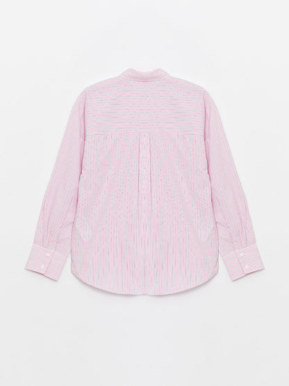 Striped Long Sleeve Poplin Women's Shirt