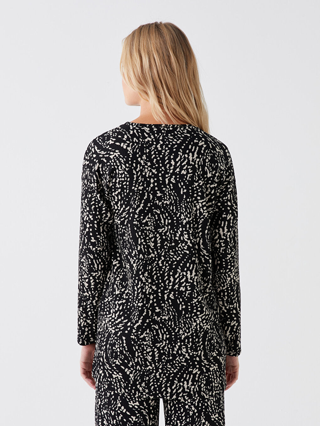 Crew Neck Printed Long Sleeve Women's Tunic