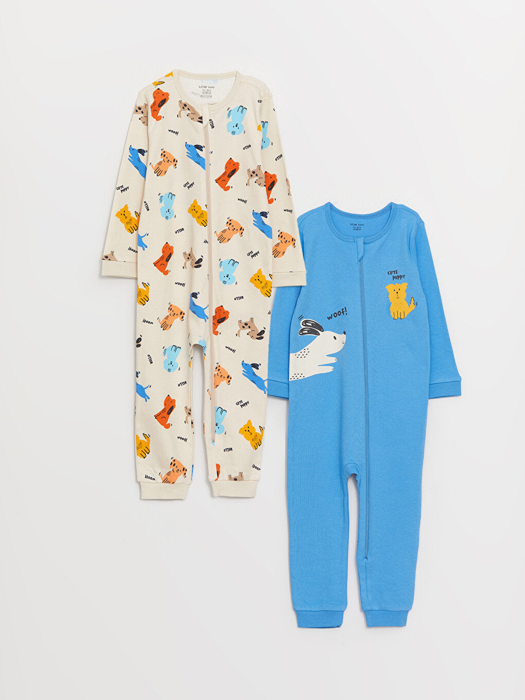 Crew Neck Printed Baby Boy Jumpsuit 2-pack