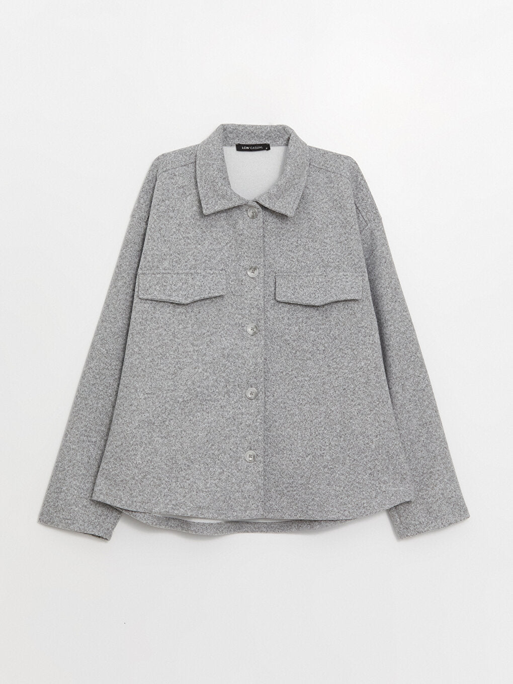 Plain Long Sleeve Women's Shirt Jacket