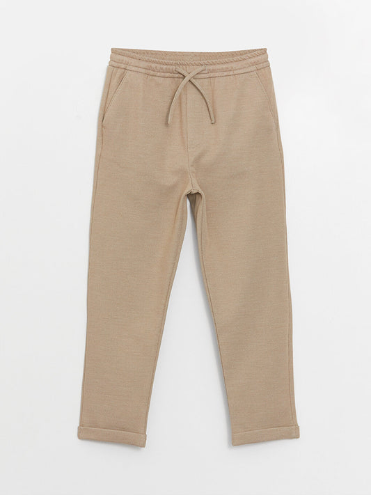 Slim Fit Boy's Trousers with Elastic Waist