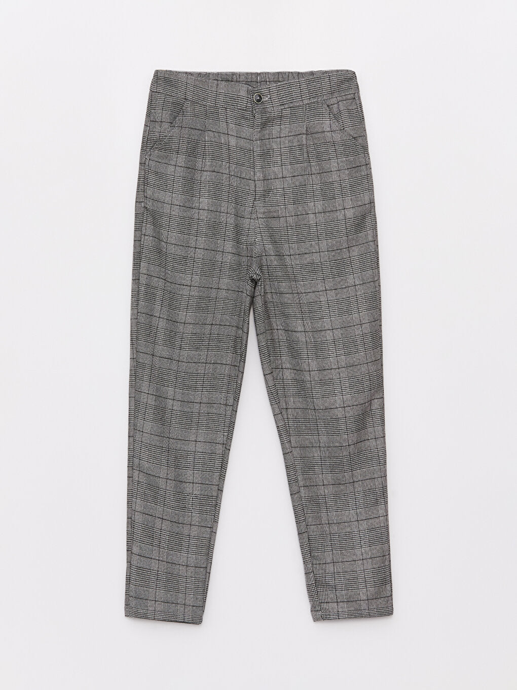 Plaid Boy's Trousers with Elastic Waist