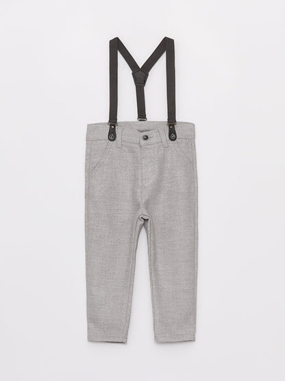 Basic Baby Boy Trousers and Suspenders 2-Piece Set