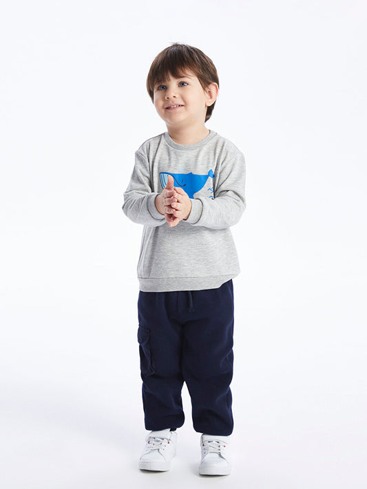 Basic Baby Boy Tracksuit Bottom with Elastic Waist