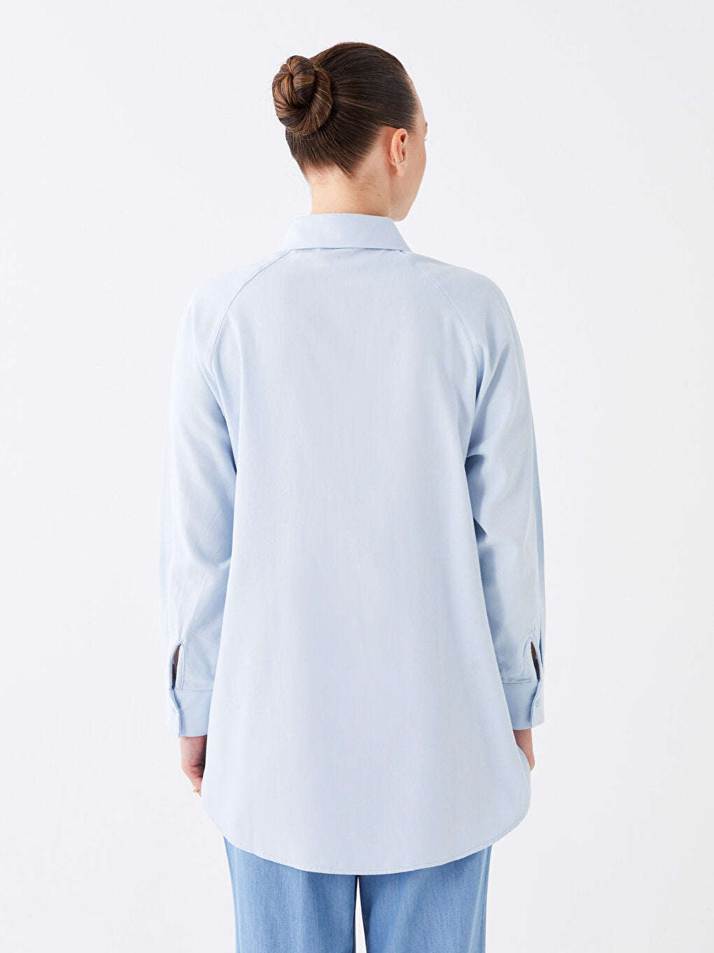 Plain Long Sleeve Oversize Women's Shirt Tunic