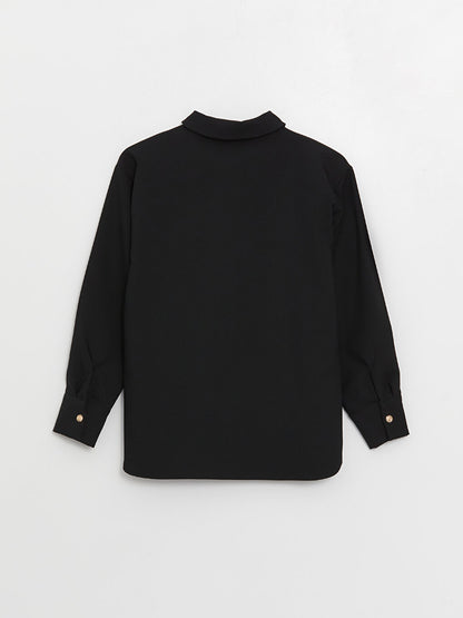 Plain Long Sleeve Oversize Women's Shirt