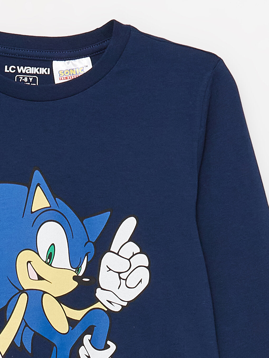 Crew Neck Sonic Printed Long Sleeve Boys' Pajama Set