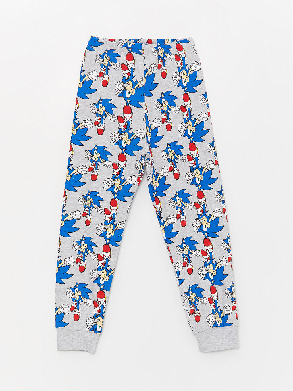 Crew Neck Sonic Printed Long Sleeve Boys' Pajama Set