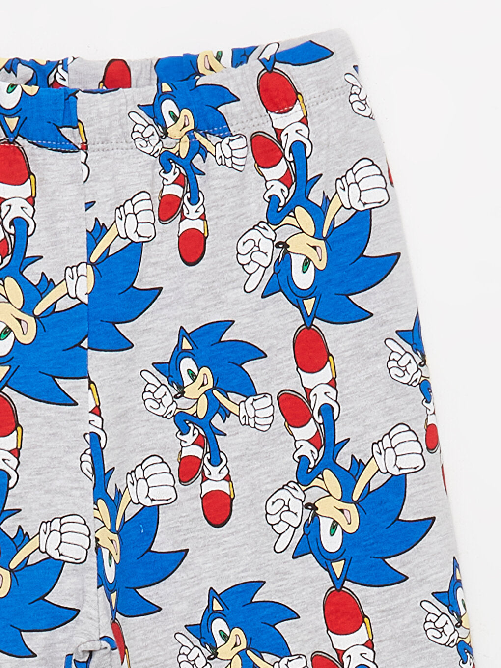 Crew Neck Sonic Printed Long Sleeve Boys' Pajama Set