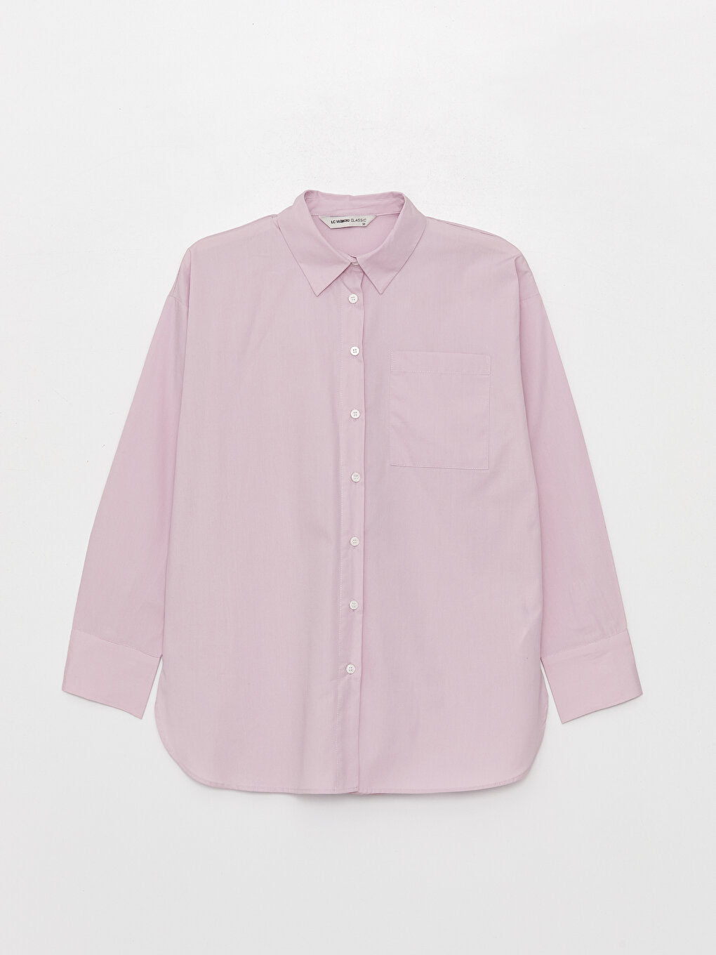 Plain Long Sleeve Oversize Poplin Women's Shirt