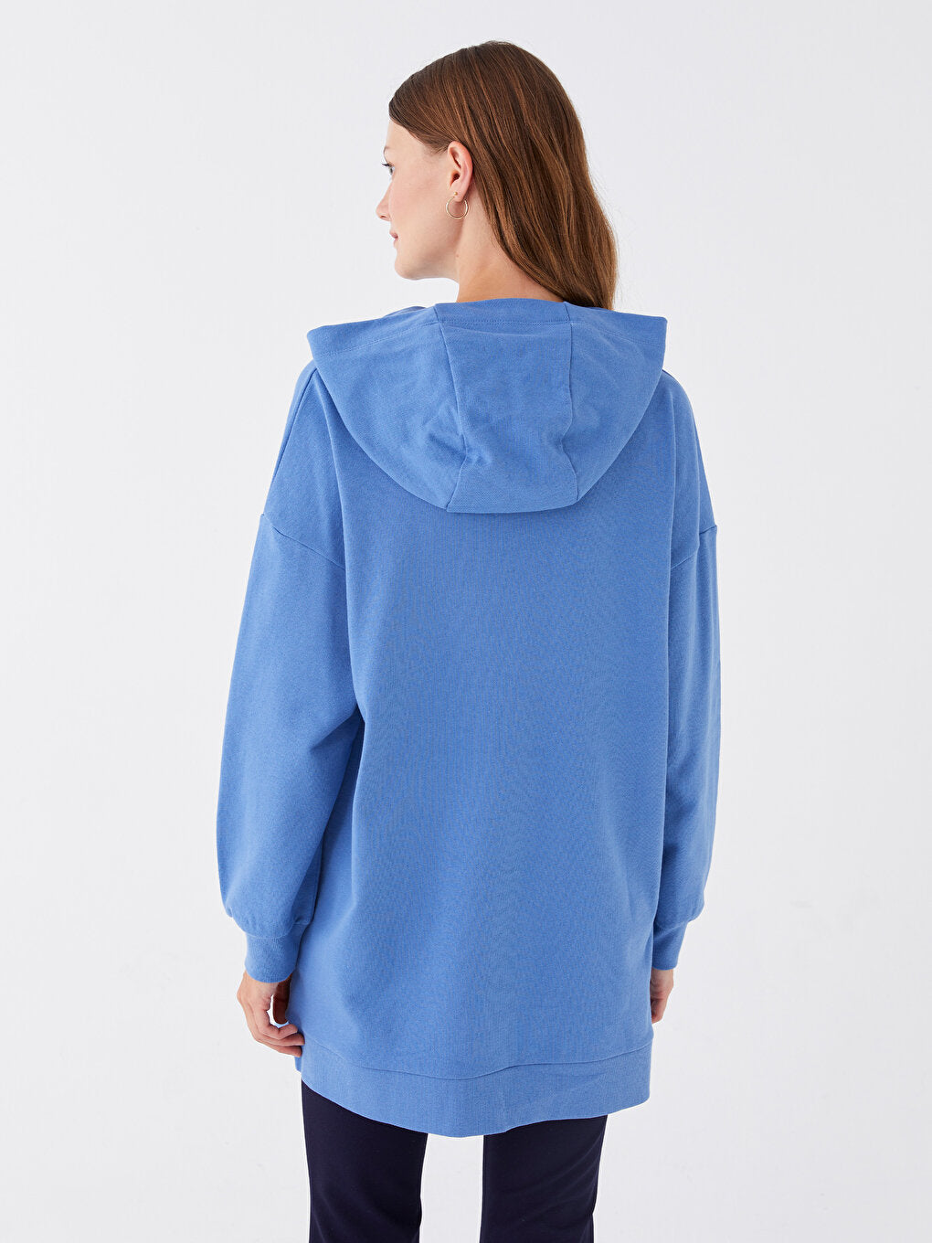 Hooded Embroidered Long Sleeve Women's Sweatshirt Tunic