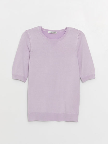 Women's Crew Neck Plain Knitwear Sweater