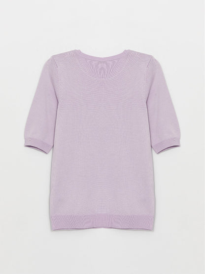 Women's Crew Neck Plain Knitwear Sweater