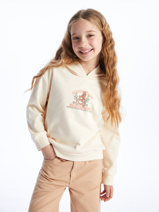 Printed Long Sleeve Girls' Hoodie