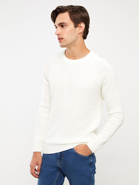 Crew Neck Long Sleeve Men's Knitwear Sweater