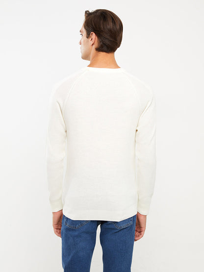 Crew Neck Long Sleeve Men's Knitwear Sweater