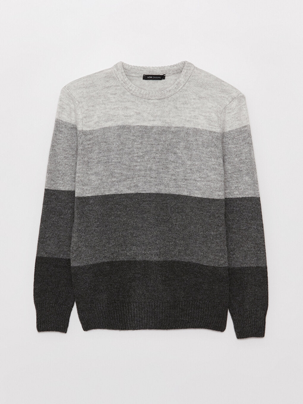 Crew Neck Long Sleeve Color Block Men's Knitwear Sweater