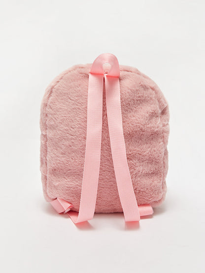 Embroidered Girl's Plush Backpack