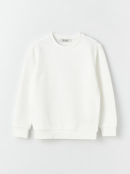 Crew Neck Basic Long Sleeve Boy's Sweatshirt