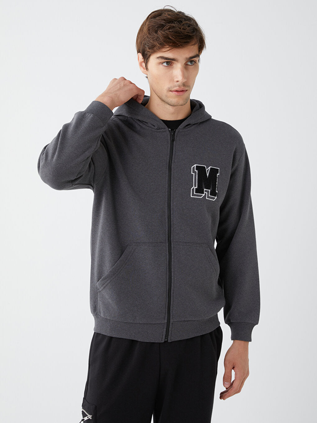 Hooded Long Sleeve Men's Zipper Sweatshirt