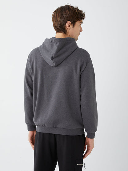 Hooded Long Sleeve Men's Zipper Sweatshirt