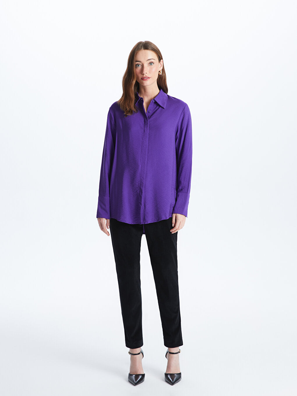 Plain Long Sleeve Women's Shirt