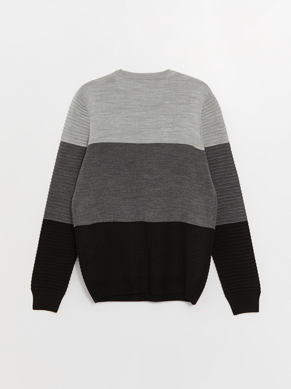 Crew Neck Long Sleeve Color Block Men's Knitwear Sweater