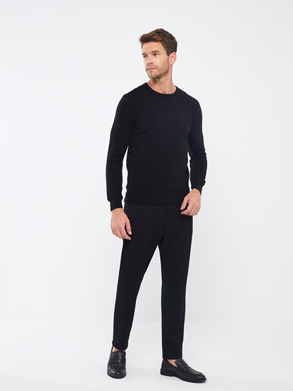 Crew Neck Long Sleeve Men's Knitwear Sweater