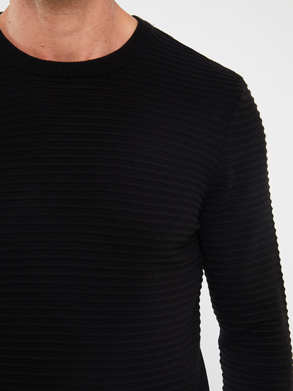 Crew Neck Long Sleeve Men's Knitwear Sweater