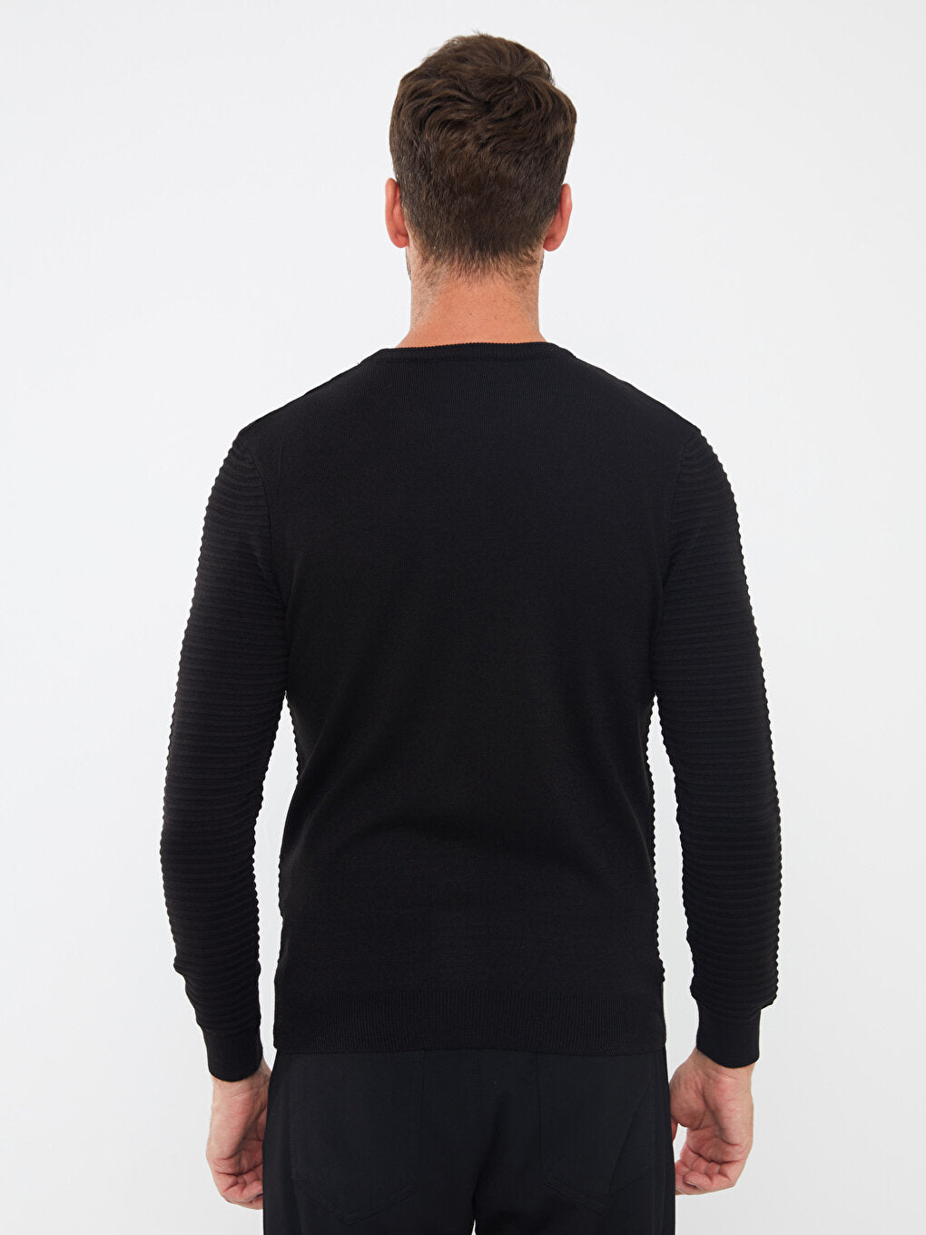 Crew Neck Long Sleeve Men's Knitwear Sweater