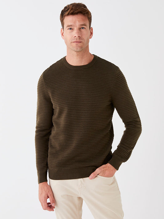 Crew Neck Long Sleeve Men's Knitwear Sweater