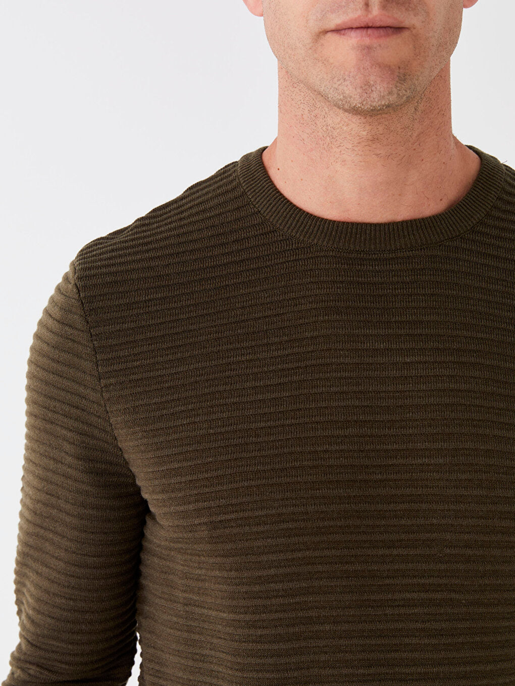 Crew Neck Long Sleeve Men's Knitwear Sweater