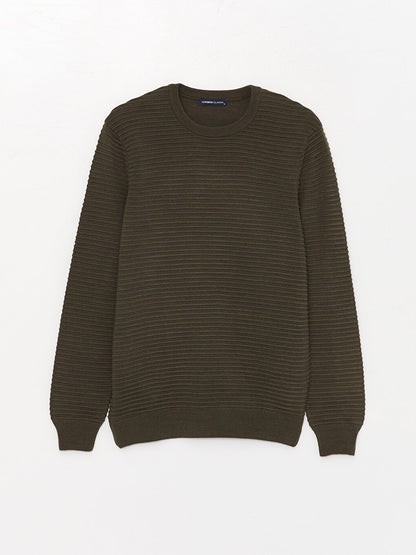 Crew Neck Long Sleeve Men's Knitwear Sweater