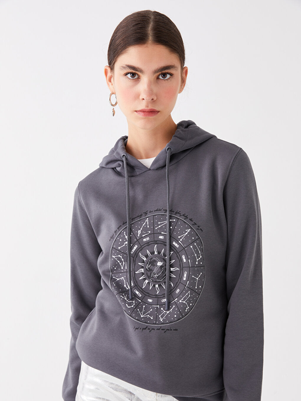 Printed Long Sleeve Women's Hoodie