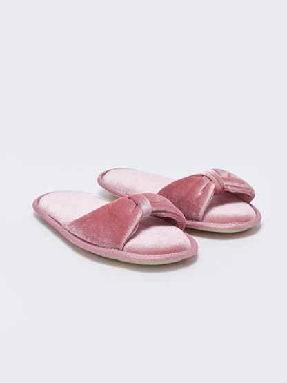 Women's House Slippers with Bow Detail